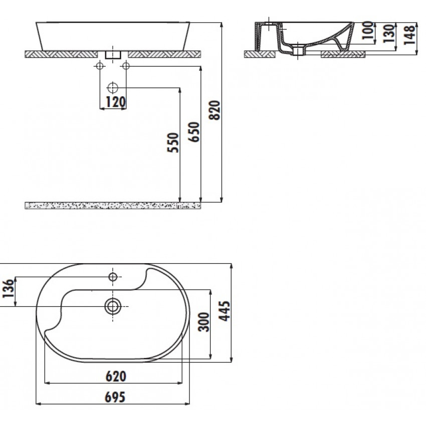 Раковина Creavit Trend TP172-00CB00E-AK00 золото