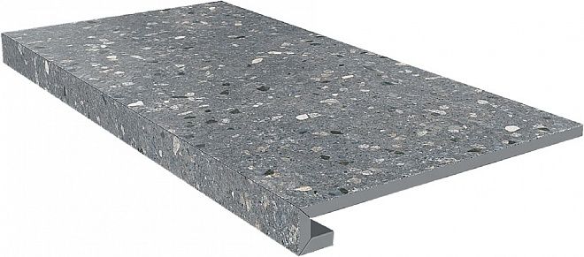 Керамогранит Kerama Marazzi Ступень клееная Терраццо серый темный 33х60