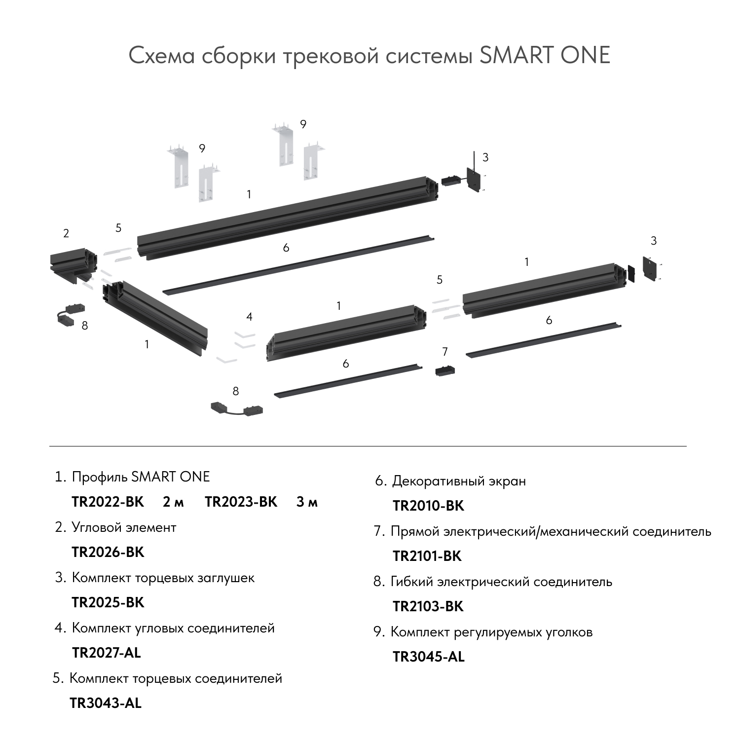 Гибкий коннектор Denkirs TR2103-BK