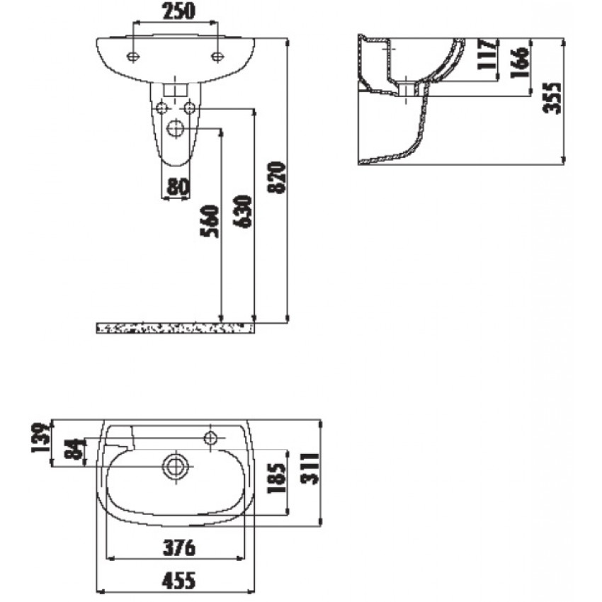 Рукомойник Creavit Elmas TP030-00CB00E-0000 45см овальная
