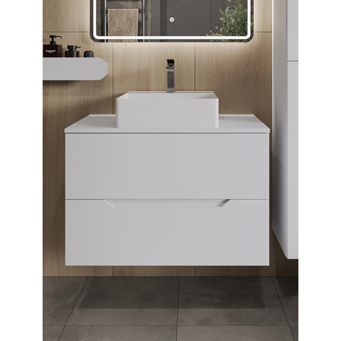 Orange Лайн Li-80TuwMDF+B04-405W тумба с раковиной подвесная 80 см, белый