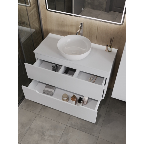 Orange Line Li-100TuwMDF+B07-420W тумба с раковиной подвесная 100 см, белый