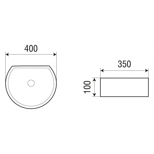 Раковина накладная WeltWasser 40x35 белый глянец 10000004569