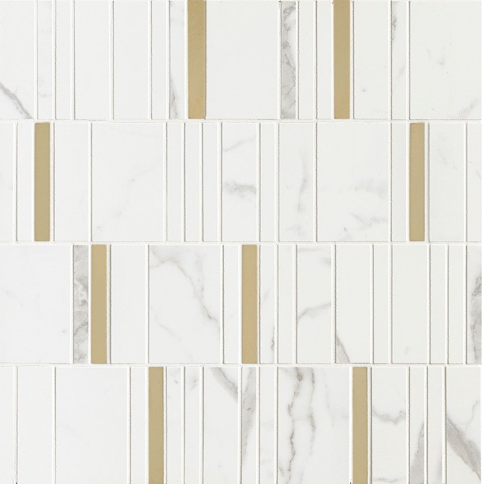 Мозаика Marazzi Italy Allmarble Wall Statuario Mosaico Barcode Lux 40х40