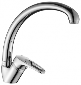 Смеситель Decoroom DR21021 одноручный для кухни с высоким поворотным изливом, хром