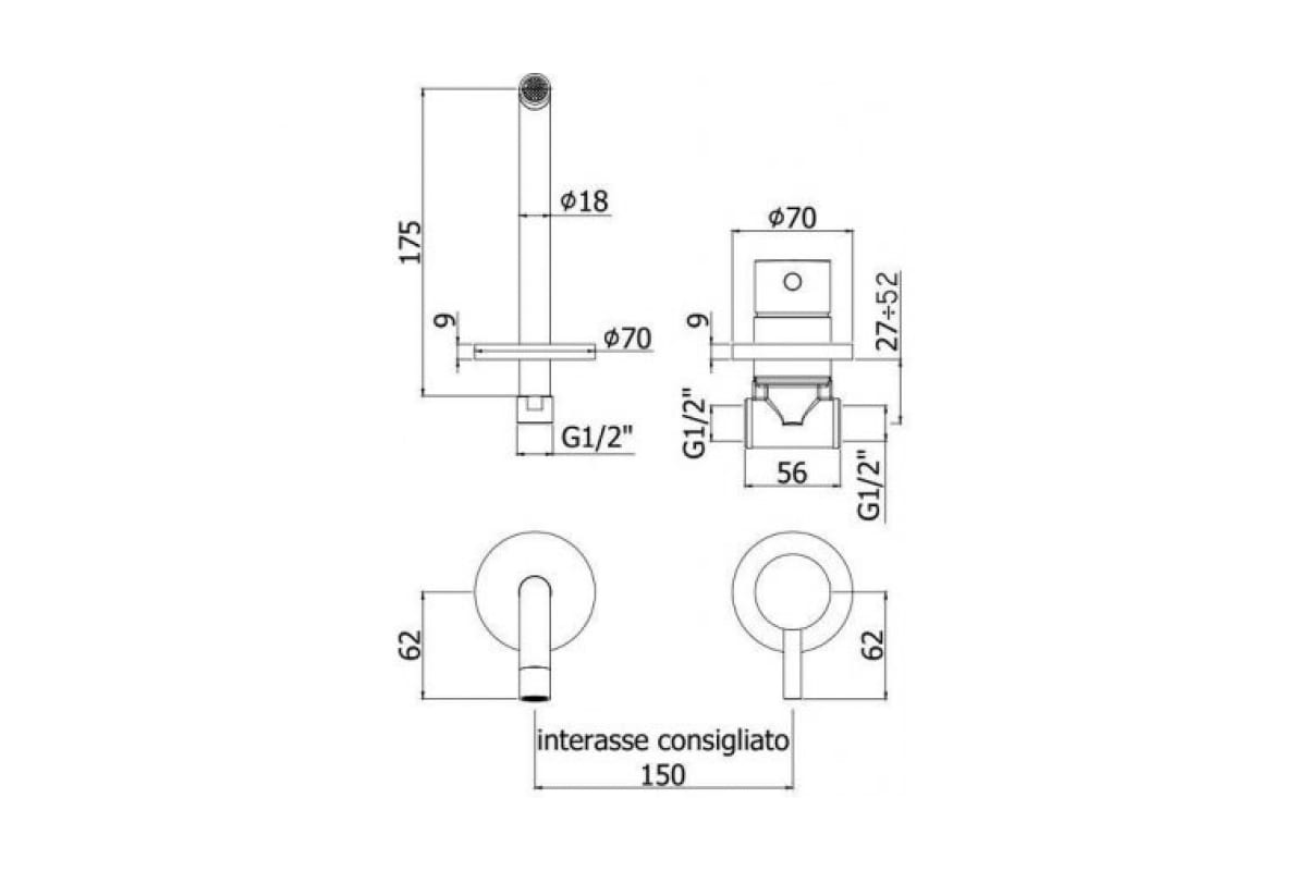 Смеситель для раковины Paffoni LIGHT LIG006BO70 белый матовый