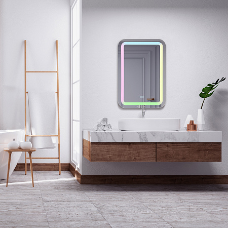 Зеркало Silver Mirrors Malta-RGB 550х800 (сенсорный выключатель, мульти-цвет)