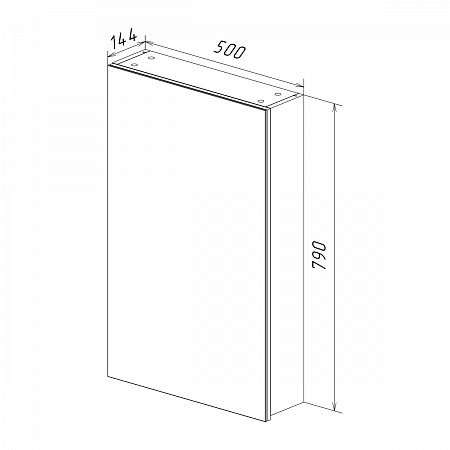 Шкаф зеркальный Lemark UNIVERSAL 50х80см 1 дверный, петли слева, цвет корпуса: Белый глянец