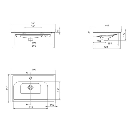 Умывальник мебельный OPADIRIS CeraStyle Frame 70