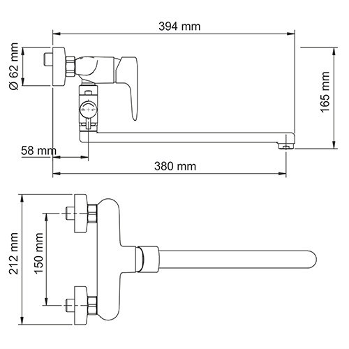Смеситель для ванны и душа Wasserkraft Vils 5602L с гарнитуром