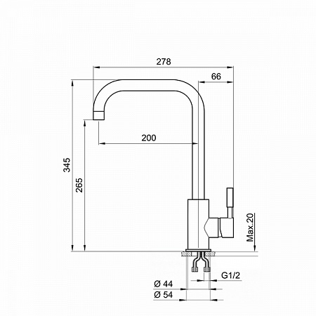 Смеситель Granula Standart ST-4033 базальт для кухни
