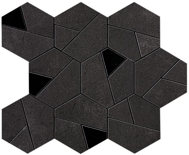 Мозаика Boost Tarmac Mosaico Hex Black (AN7B)
