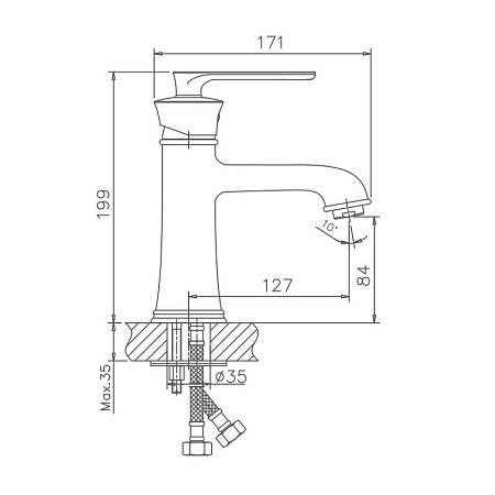 Смеситель для раковины HAIBA HB10181, латунь, хром