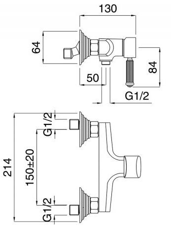 Смеситель для душа Cezares Olimp DM-02-L бронза