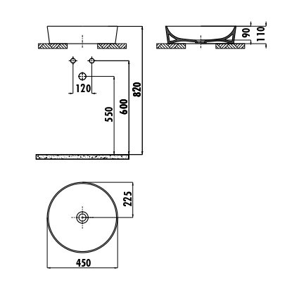 Раковина Creavit Ultra UL145-00CB00E-0000 45 см