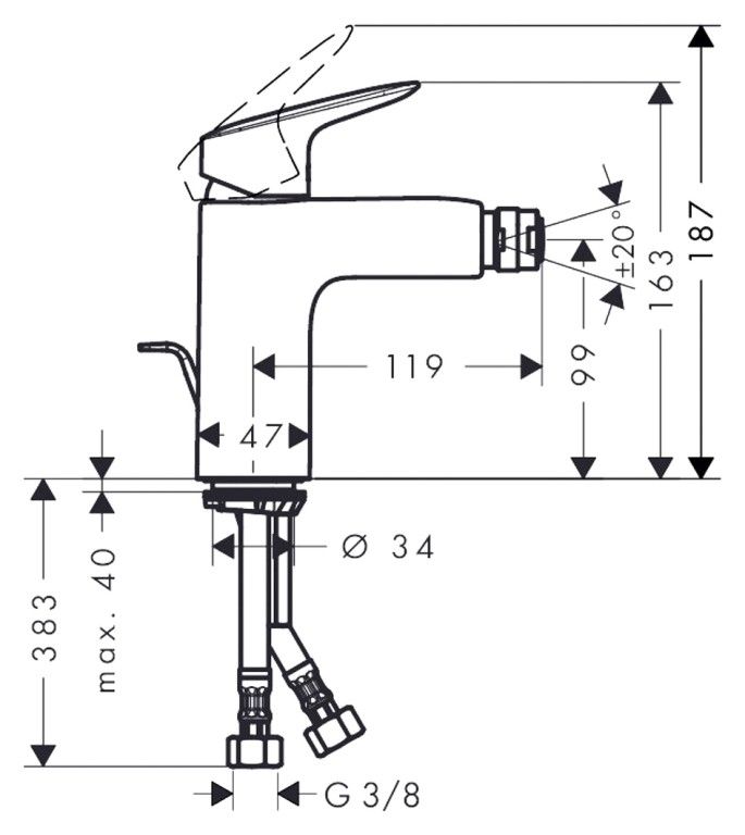 Смеситель для биде Hansgrohe Logis 71200000
