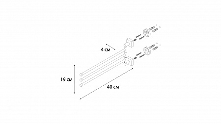 Fixsen KVADRO FX-61302A-3 Полотенцедержатель рога 3-ой
