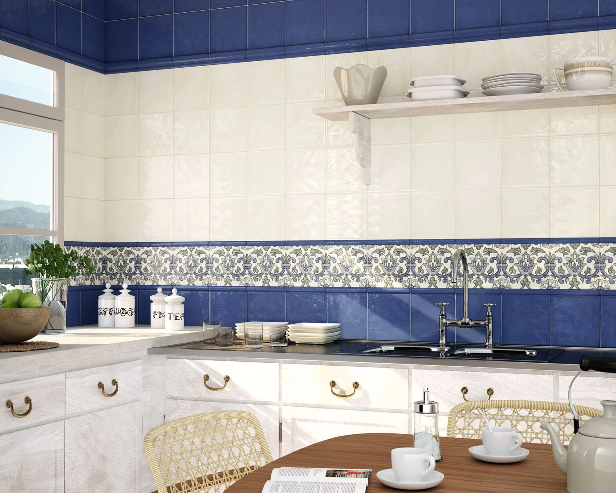 Керамическая плитка Ape Ceramica Бордюр Torello Giorno Amarillo 2х20