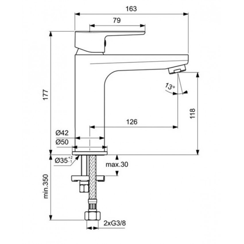 Смеситель Ideal Standard Cerafine Model O BC554AA для раковины, хром