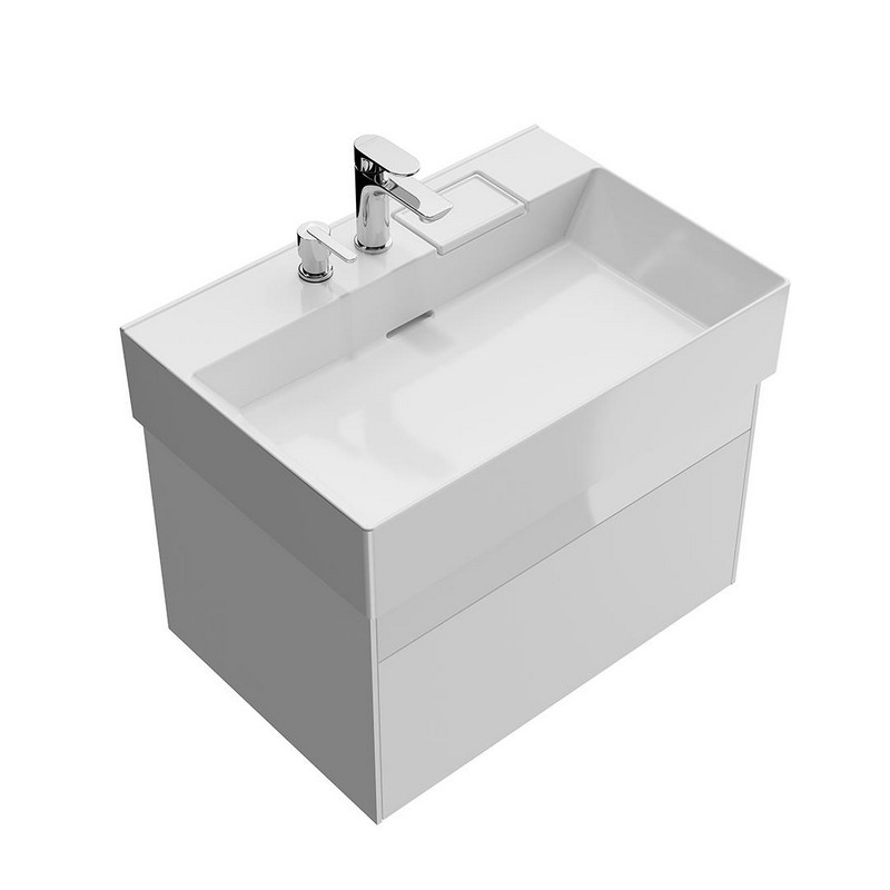 LOG.70.2/WHT Тумба LOGICA подвесная 2 ящика 70 см, белоснежный