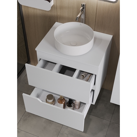 Orange Лайн Li-60TuwMDF+B09-360W тумба с раковиной подвесная 60 см, белый