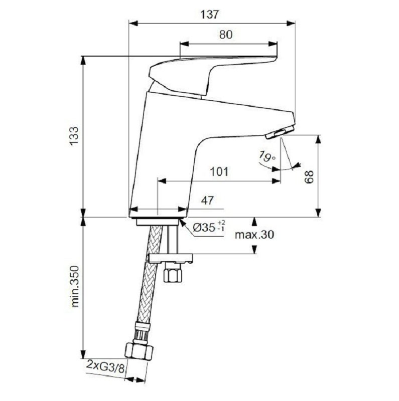 Смеситель для раковины Ideal Standard Ceraflex B1710AA