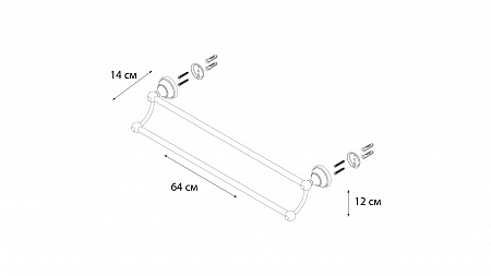 Fixsen BOGEMA FX-78502 Полотенцедержатель трубчатый 2-ой (60 см.)