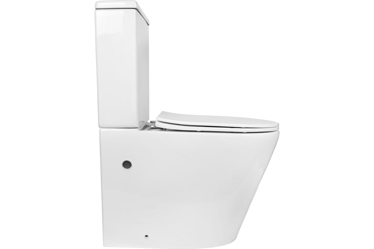 Унитаз-компакт безободковый Bond Oval F03-00 с крышкой-сиденьем микролифт белый