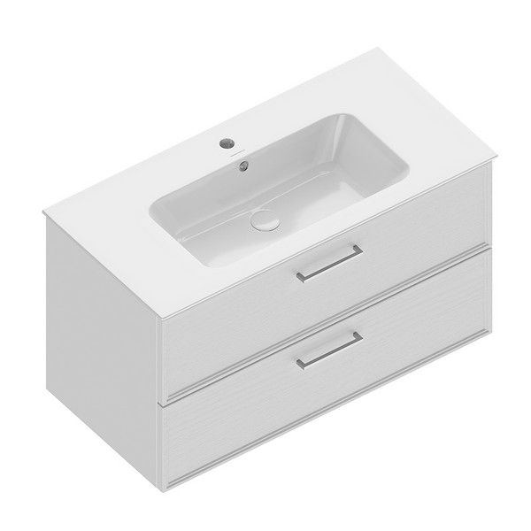 PIA.CL.95/WHT.M Тумба PIANO Classic подвесная 95 см, 2 ящика, ясень белый матовый