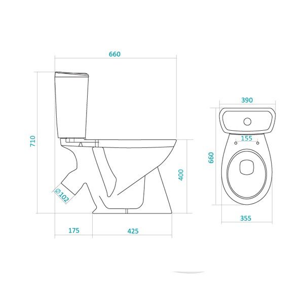 Унитаз-компакт Santek Бриз 1WH302138 с сиденьем