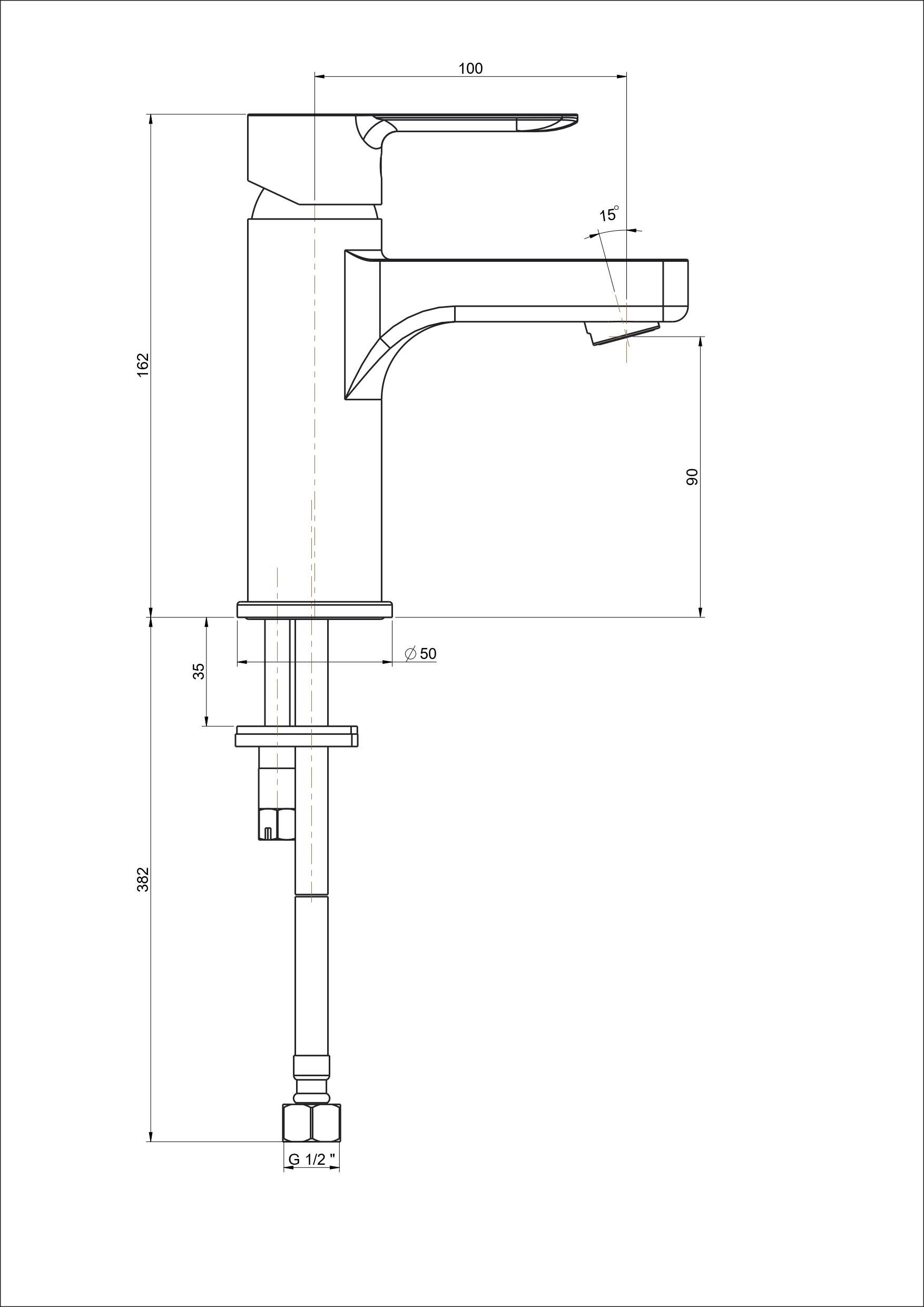 Смеситель для раковины Kerama Marazzi Sonata P4YO205ZNKM хром глянец