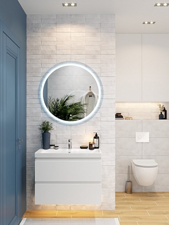 Зеркало LED 012 design 88x88 с подсветкой хол. тепл. cвет круглое