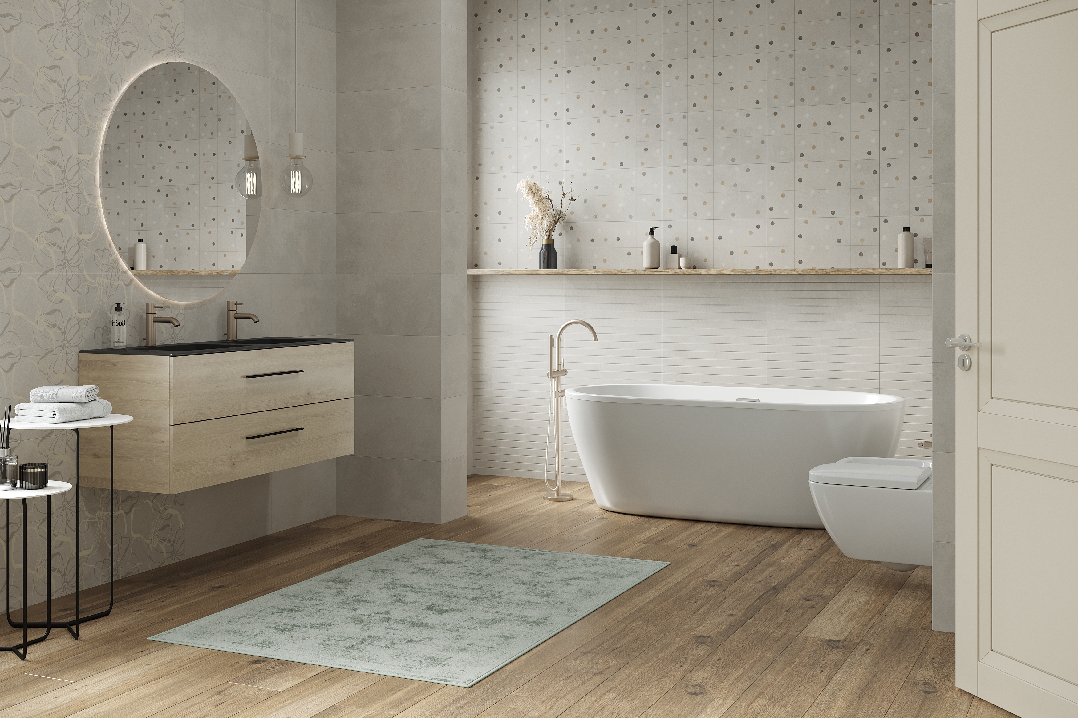 Керамическая плитка Creto Декор Naomi Graphite 30х60