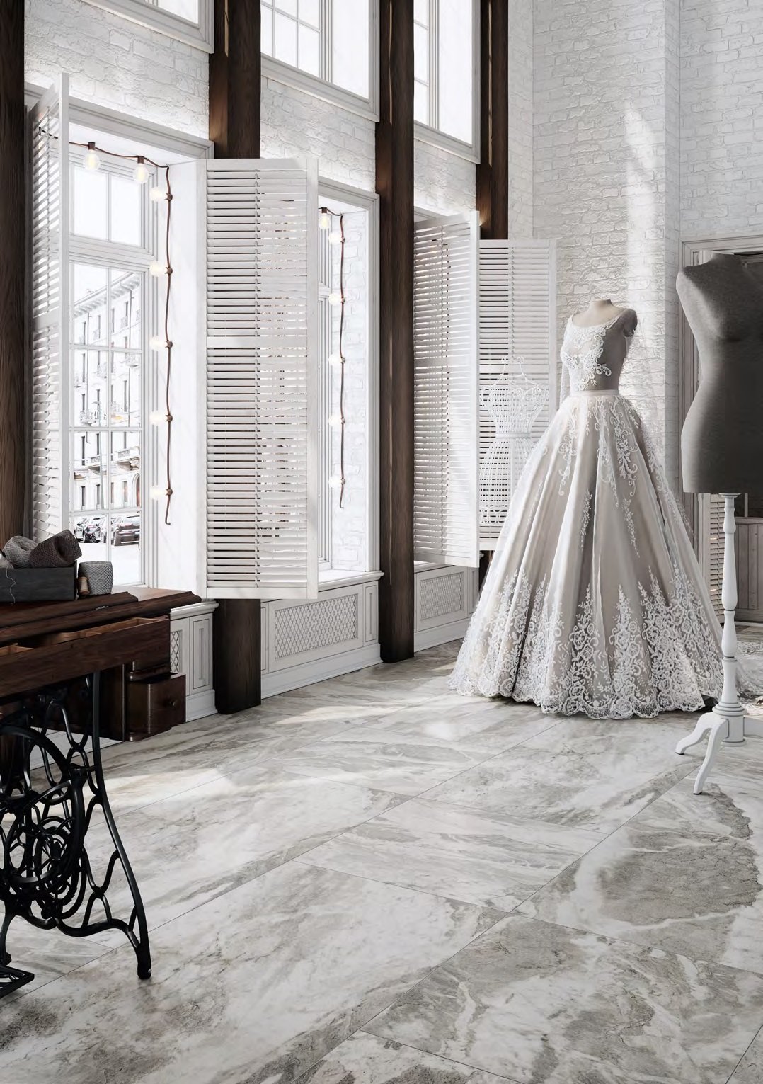 Керамогранит Kerama Marazzi Альбино серый обрезной 60х119,5