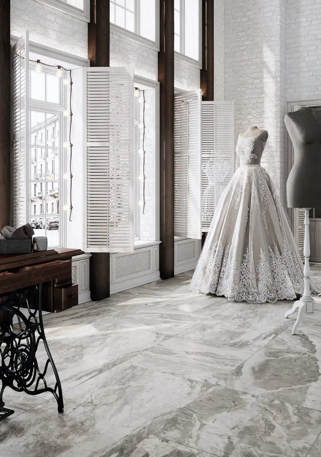 Керамогранит Kerama Marazzi Альбино серый обрезной 60х119,5