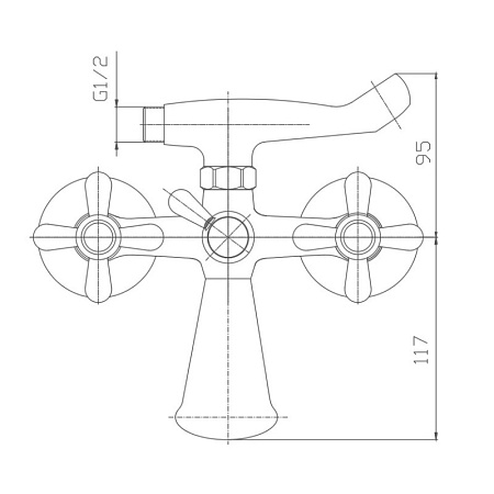 Смеситель для ванны HAIBA HB3125, короткий излив, латунь, хром