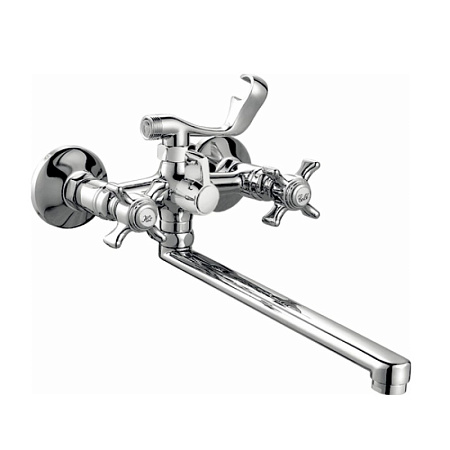 Смеситель для ванны HAIBA HB2124, длинный излив, латунь, хром