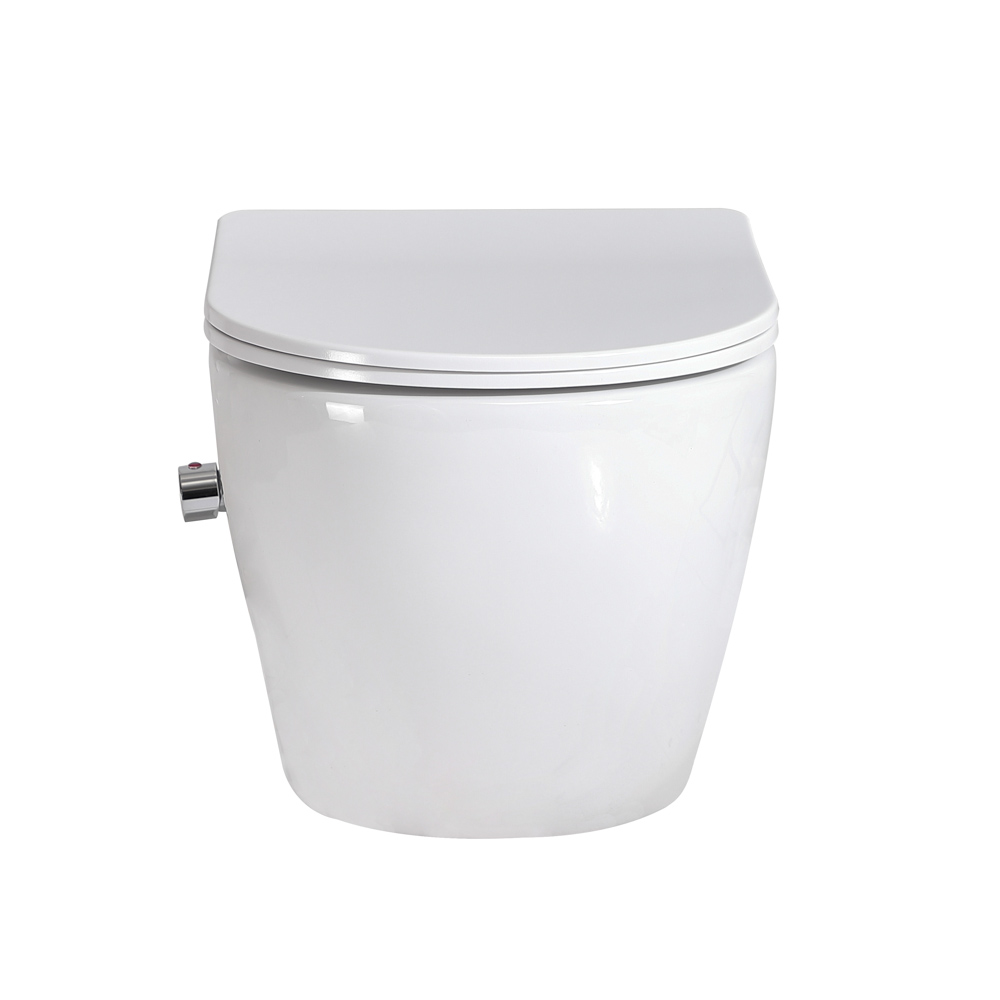 Унитаз подвесной безободковый BelBagno Uno BB3105CHR-BS/SC с крышкой-сиденьем микролифт, со смесителем и функцией биде