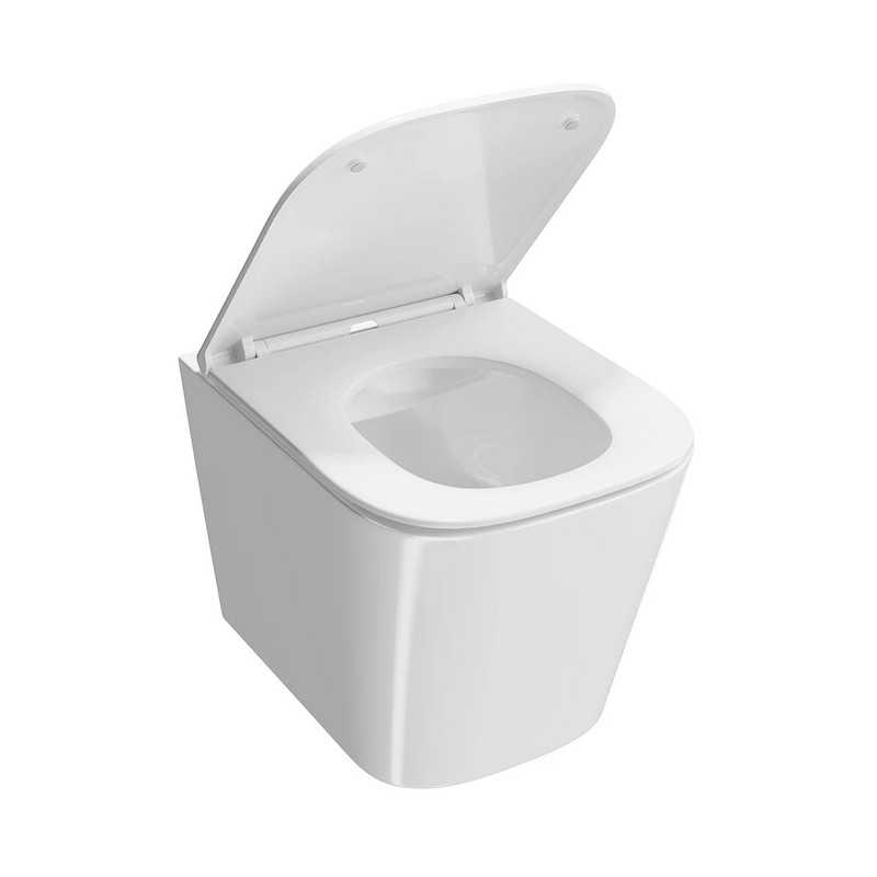 CU.wc.02 Унитаз CUBO подвесной безободковый с крепежом и сиденьем, белый глянцевый