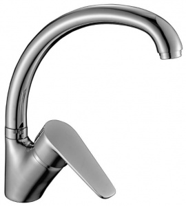 Смеситель Decoroom DR69021 одноручный для кухни с высоким повортным изливом, хром
