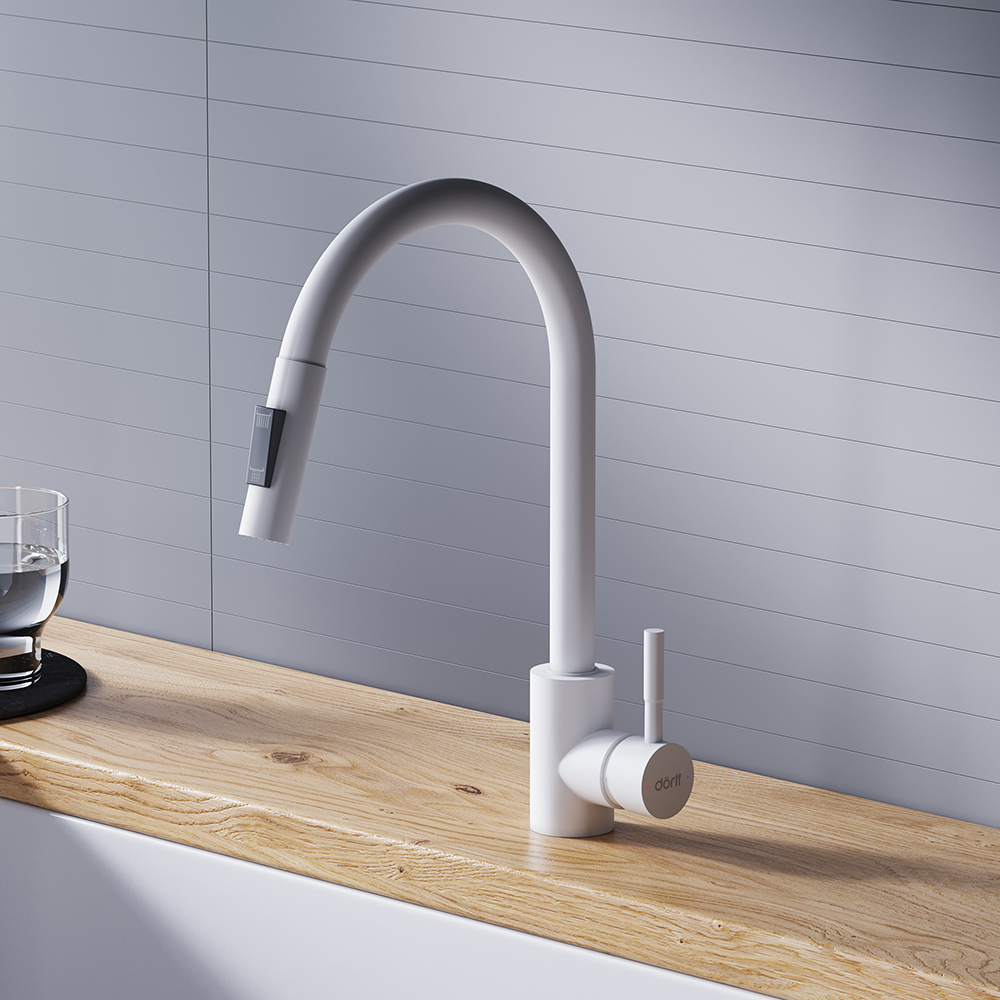 Смеситель для кухонной мойки Dorff Logic D3007533 белый матовый