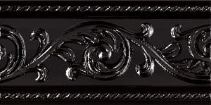 Керамическая плитка Carmen Бордюр Cenefa Yara Negro 7,5х15