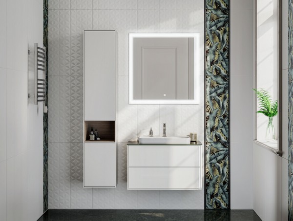 PLB.M.80.2/WHT Тумба PLAZA Modern подвесная 80 белый 2 ящика