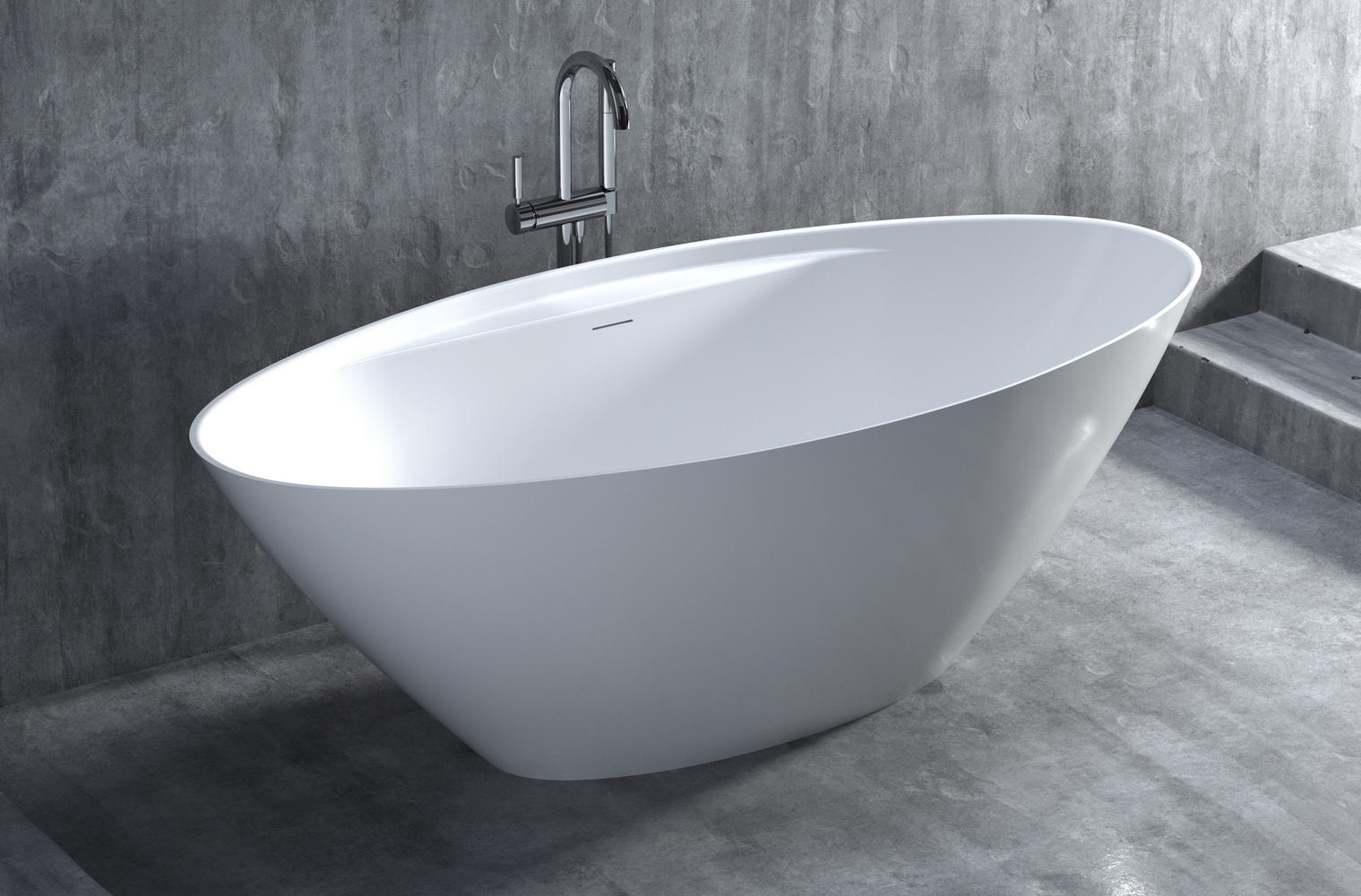 Ванна из искусственного камня S-Stone Salini Diva 180x85 см матовая 102221M
