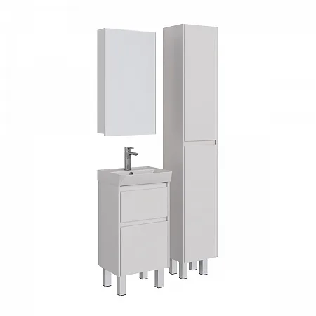 Шкаф зеркальный Lemark UNIVERSAL 45х80см 1 дв., петли слева, цвет корпуса: Белый глянец