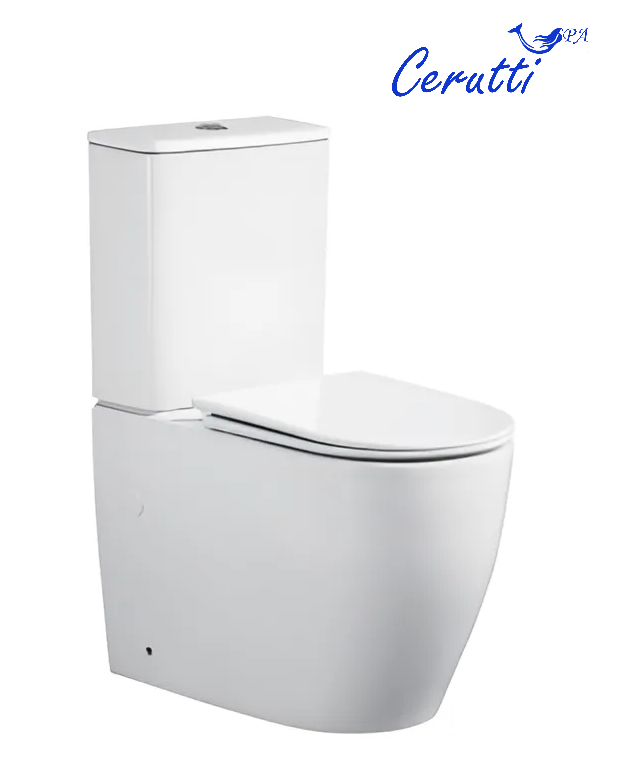 Унитаз-компакт безободковый Ceruttispa Vince Tornado CT10373 с крышкой-сиденьем микролифт, белый