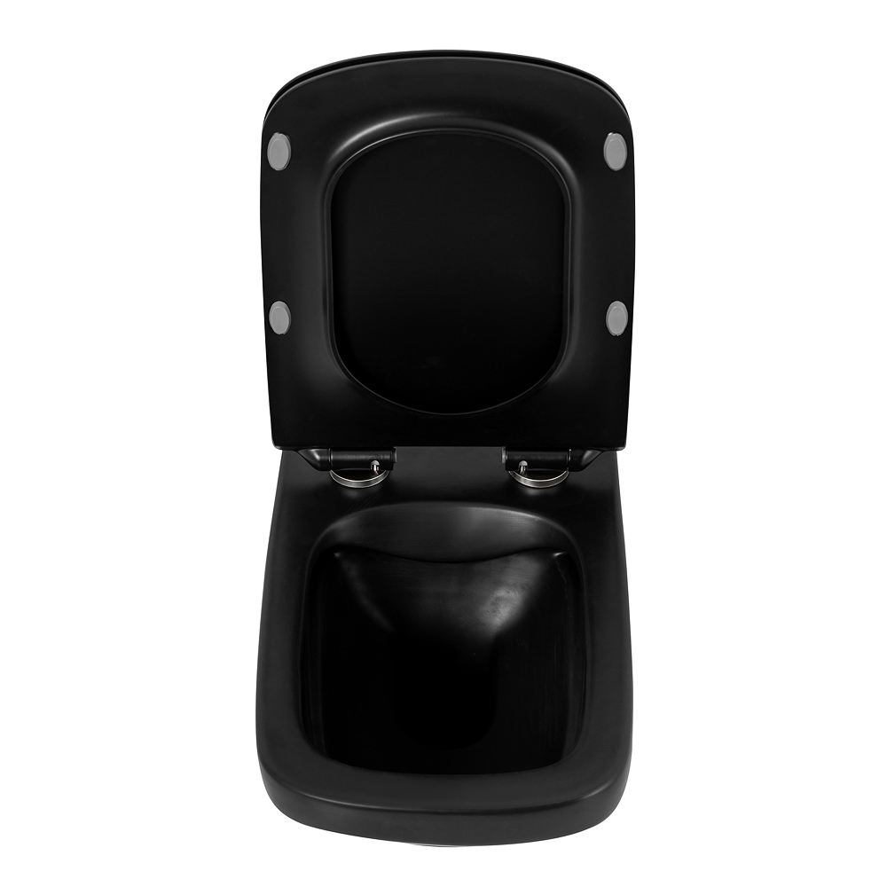 Комплект подвесной безободковый унитаз BelBagno Sela BB3201CHR-MB с сиденьем микролифт BB3201SC-MB + система инсталляции BelBagno BB002-80 с кнопкой смыва BB007-PR-NERO.M