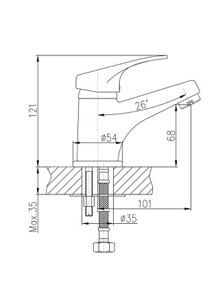 Смеситель для раковины HAIBA HB1013, латунь, хром