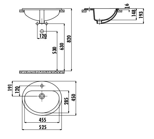 Раковина Creavit TP225-00CB00E-0000 52 см