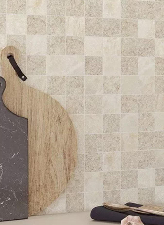 Мозаика Vitra Marble-Stone Кремовый Матовый-Лаппато Ректификат (5х5) 30х30